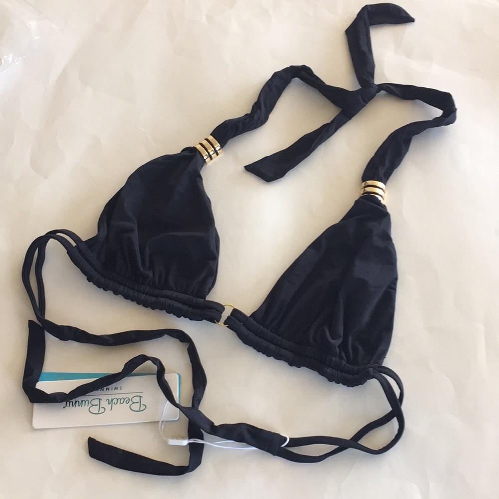 Beach Bunny black halter top